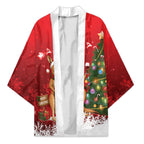 Australia Christmas In July Kimono Kangaroo Santa With Aussie Wine
