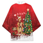 Australia Christmas In July Kimono Kangaroo Santa With Aussie Wine