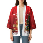 Australia Christmas In July Kimono Kangaroo Santa With Aussie Wine