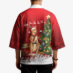 Australia Christmas In July Kimono Kangaroo Santa With Aussie Wine