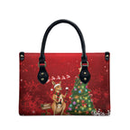 Australia Christmas In July Leather Bag Kangaroo Santa With Aussie Wine