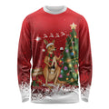 Australia Christmas In July Long Sleeve Shirt Kangaroo Santa With Aussie Wine