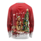 Australia Christmas In July Long Sleeve Shirt Kangaroo Santa With Aussie Wine