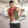 Australia Christmas In July Men Tank Top Kangaroo Santa With Aussie Wine