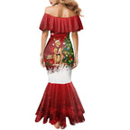 Australia Christmas In July Mermaid Dress Kangaroo Santa With Aussie Wine