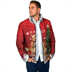 Australia Christmas In July Padded Jacket Kangaroo Santa With Aussie Wine