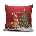 Australia Christmas In July Pillow Cover Kangaroo Santa With Aussie Wine