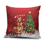 Australia Christmas In July Pillow Cover Kangaroo Santa With Aussie Wine