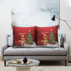 Australia Christmas In July Pillow Cover Kangaroo Santa With Aussie Wine