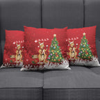 Australia Christmas In July Pillow Cover Kangaroo Santa With Aussie Wine
