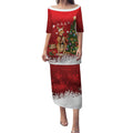 Australia Christmas In July Puletasi Kangaroo Santa With Aussie Wine