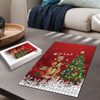 Australia Christmas In July Puzzle Kangaroo Santa With Aussie Wine