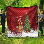 Australia Christmas In July Quilt Kangaroo Santa With Aussie Wine