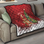 Australia Christmas In July Quilt Kangaroo Santa With Aussie Wine