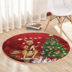 Australia Christmas In July Round Carpet Kangaroo Santa With Aussie Wine