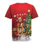 Australia Christmas In July Rugby Jersey Kangaroo Santa With Aussie Wine
