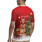 Australia Christmas In July Rugby Jersey Kangaroo Santa With Aussie Wine