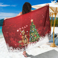 Australia Christmas In July Sarong Kangaroo Santa With Aussie Wine