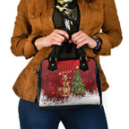 Australia Christmas In July Shoulder Handbag Kangaroo Santa With Aussie Wine