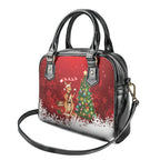 Australia Christmas In July Shoulder Handbag Kangaroo Santa With Aussie Wine