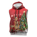 Australia Christmas In July Sleeveless Hoodie Kangaroo Santa With Aussie Wine