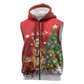 Australia Christmas In July Sleeveless Zip Hoodie Kangaroo Santa With Aussie Wine
