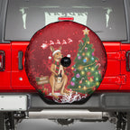 Australia Christmas In July Spare Tire Cover Kangaroo Santa With Aussie Wine
