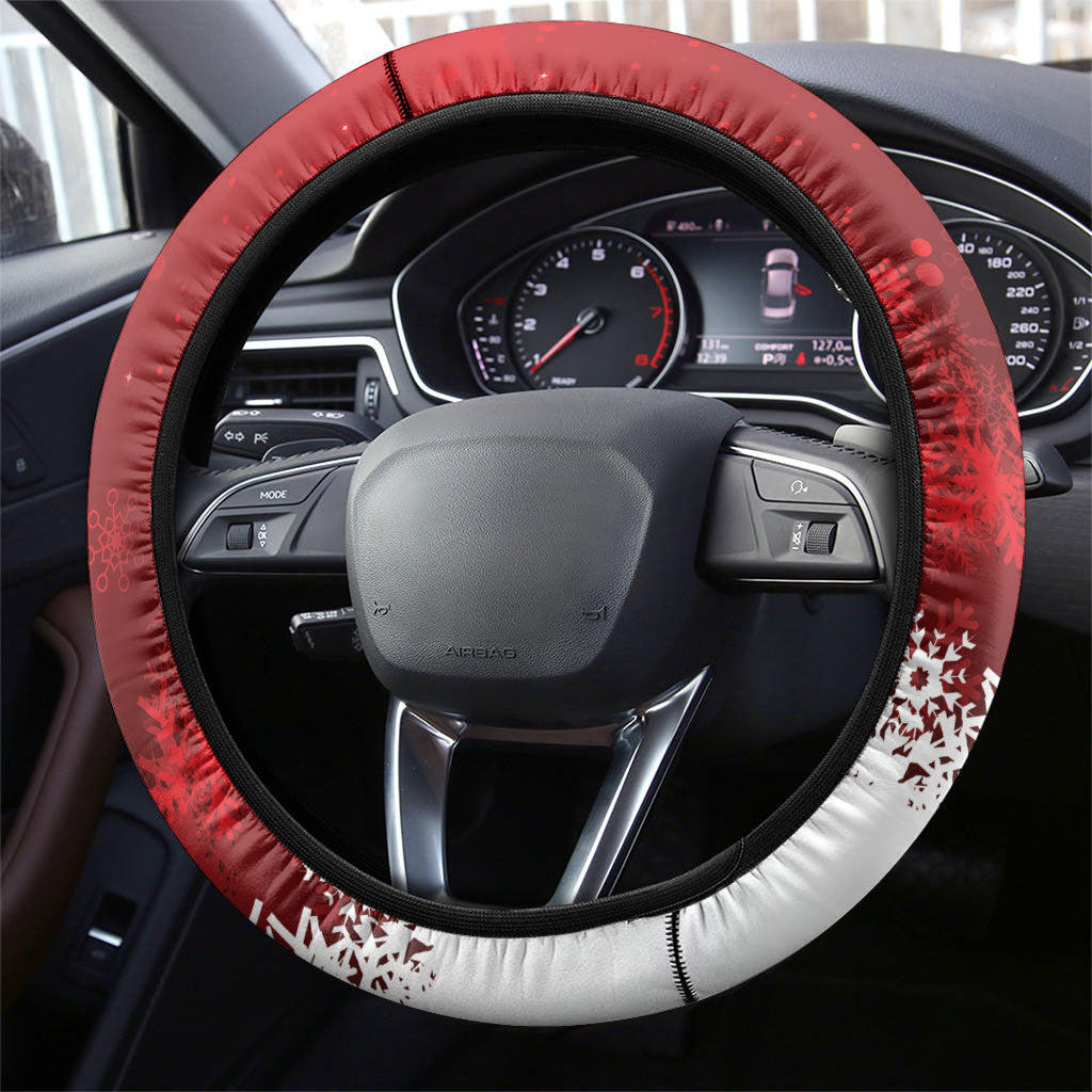 Australia Christmas In July Steering Wheel Cover Kangaroo Santa With Aussie Wine