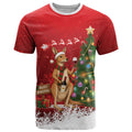 Australia Christmas In July T Shirt Kangaroo Santa With Aussie Wine