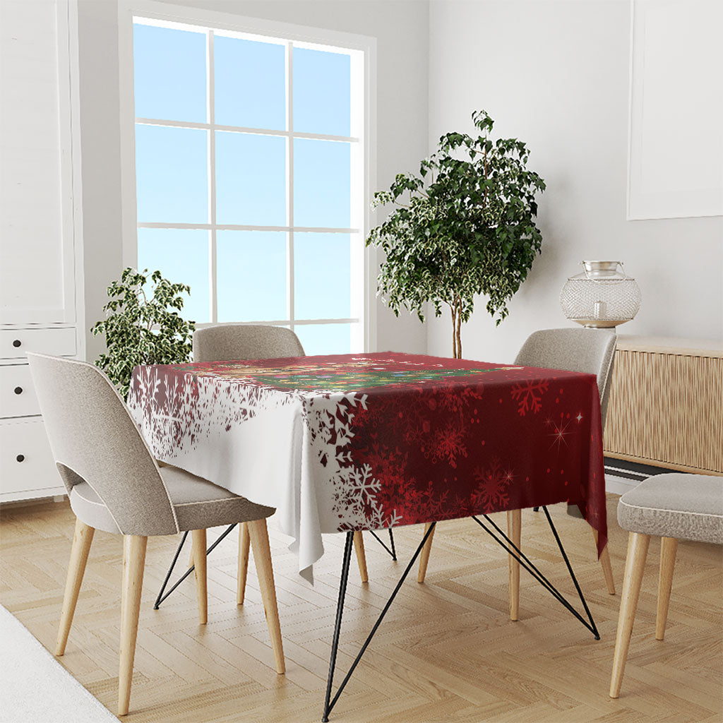 Australia Christmas In July Tablecloth Kangaroo Santa With Aussie Wine
