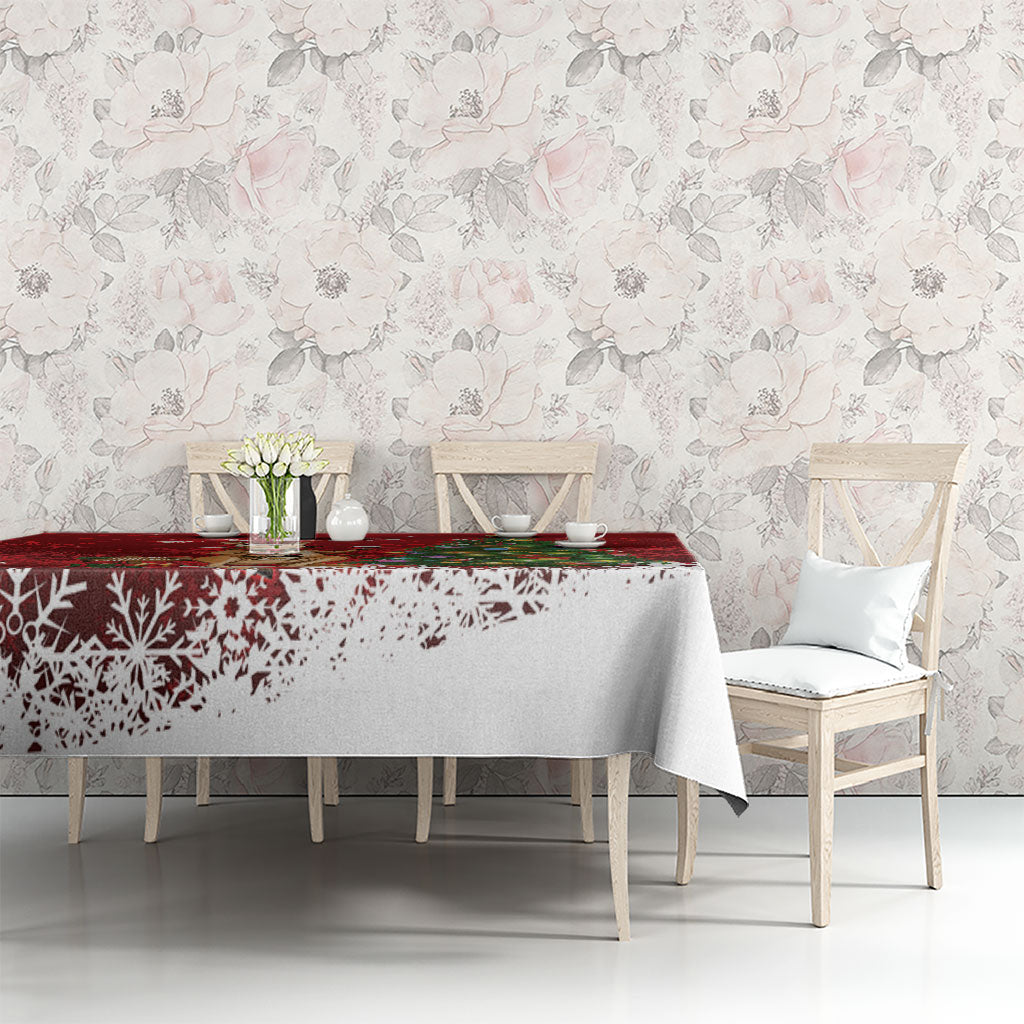 Australia Christmas In July Tablecloth Kangaroo Santa With Aussie Wine