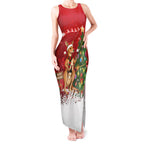 Australia Christmas In July Tank Maxi Dress Kangaroo Santa With Aussie Wine