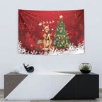 Australia Christmas In July Tapestry Kangaroo Santa With Aussie Wine