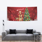 Australia Christmas In July Tapestry Kangaroo Santa With Aussie Wine