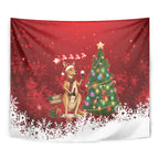 Australia Christmas In July Tapestry Kangaroo Santa With Aussie Wine