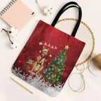 Australia Christmas In July Tote Bag Kangaroo Santa With Aussie Wine