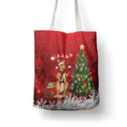 Australia Christmas In July Tote Bag Kangaroo Santa With Aussie Wine