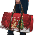 Australia Christmas In July Travel Bag Kangaroo Santa With Aussie Wine