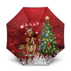 Australia Christmas In July Umbrella Kangaroo Santa With Aussie Wine