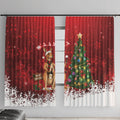 Australia Christmas In July Window Curtain Kangaroo Santa With Aussie Wine
