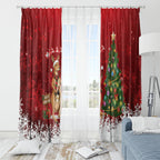 Australia Christmas In July Window Curtain Kangaroo Santa With Aussie Wine