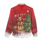 Australia Christmas In July Women Casual Shirt Kangaroo Santa With Aussie Wine