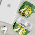 Personalised Australia Golden Wattle And Cacatua Galerita AirPods Case Aboriginal Art - Aussie Hoodie