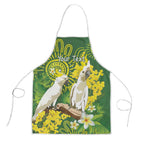 Personalised Australia Golden Wattle And Cacatua Galerita Apron Aboriginal Art - Aussie Hoodie