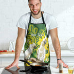 Personalised Australia Golden Wattle And Cacatua Galerita Apron Aboriginal Art - Aussie Hoodie