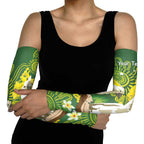 Personalised Australia Golden Wattle And Cacatua Galerita Arm Sleeves Aboriginal Art - Aussie Hoodie
