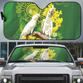 Personalised Australia Golden Wattle And Cacatua Galerita Auto Sun Shade Aboriginal Art - Aussie Hoodie