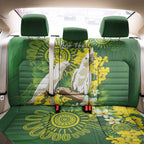Personalised Australia Golden Wattle And Cacatua Galerita Back Car Seat Cover Aboriginal Art