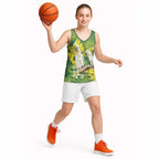 Personalised Australia Golden Wattle And Cacatua Galerita Basketball Jersey Aboriginal Art - Aussie Hoodie