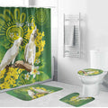Personalised Australia Golden Wattle And Cacatua Galerita Bathroom Set Aboriginal Art - Aussie Hoodie